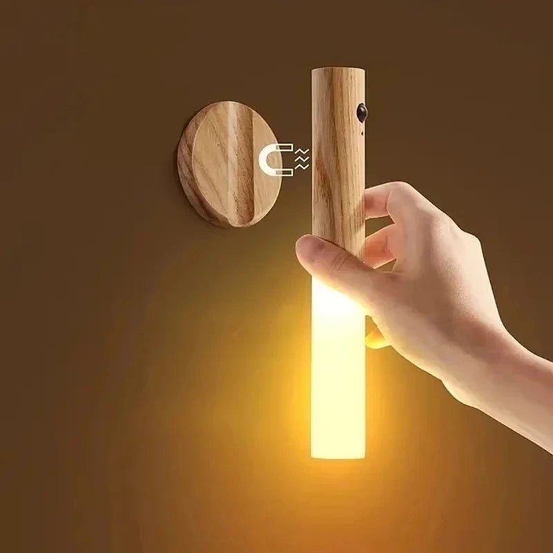 Luz nocturna inteligente con detección de movimiento, luz LED recargable para pared de armario de pasillo, luz de pared para inodoro doméstico.