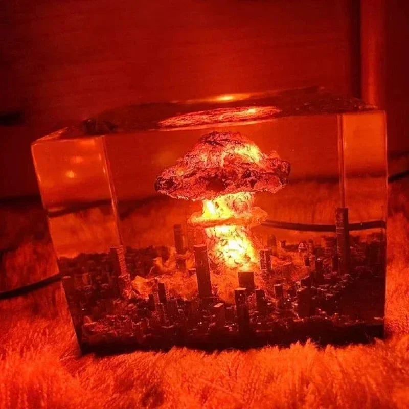 Lámpara de nube de hongo con bomba de explosión nuclear, sin llama, para decoración de patio y sala de estar, luz nocturna 3D, recargable, regalos
